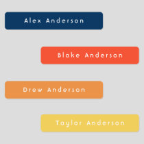 Blue Orange Skinny Waterproof Adhesive Kid's Labels