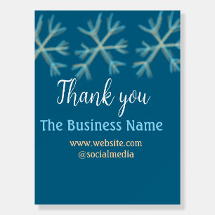 Blue orange snowflakes add business name christmas foam board