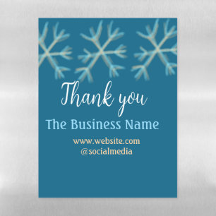 Blue orange snowflakes add business name christmas magnetic dry erase sheet