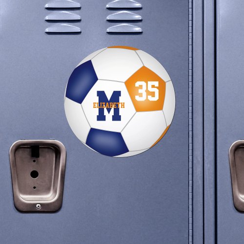 blue orange soccer team colors girls boys car magnet