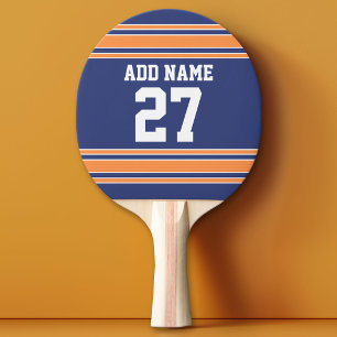 Blue Orange Sports Jersey with Your Name & Number Ping-Pong Paddle