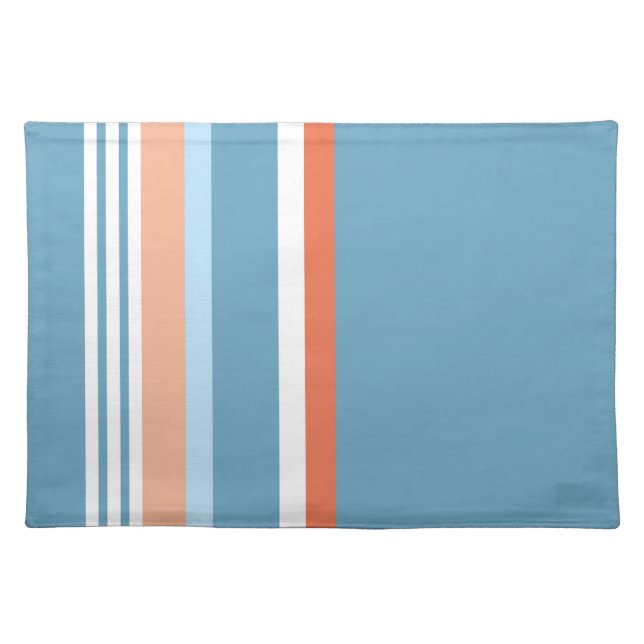 Blue (Orange stripe) Cloth Placemat (Front)