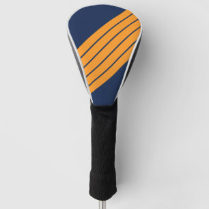 Blue Orange Striped 70s 80s Retro Racing Stripes Golf Head Cover