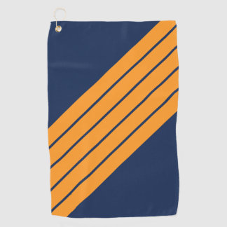 Blue Orange Striped 70s 80s Retro Racing Stripes Golf Towel