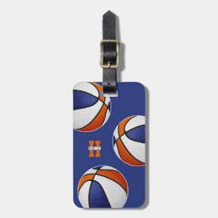 blue orange team colors basketball athletes luggage tag