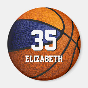 blue orange team colors girls boys basketball magnet