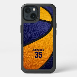 blue orange team colors personalized basketball OtterBox commuter iPhone case