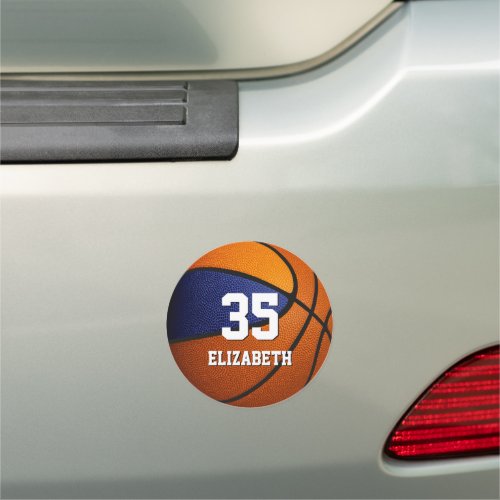 blue orange team colors spirit day basketball car magnet