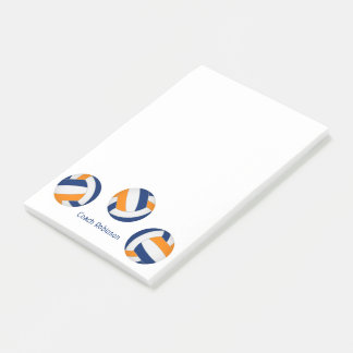 blue orange team colors volleyball coach post-it notes