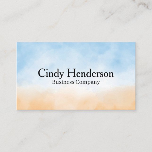 Blue Orange Texture Background Business Card (Front)