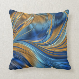 Blue orange throw pillow