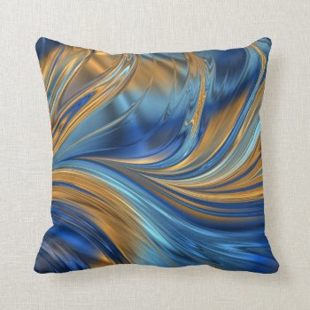 Blue Orange Throw Pillow by Rainbow_Pixels at Zazzle