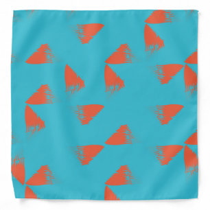 Blue, orange, vibrant, trendy geometric pattern bandana