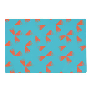 Blue, orange, vibrant, trendy geometric pattern placemat