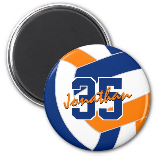 blue orange volleyball team colors gifts magnet