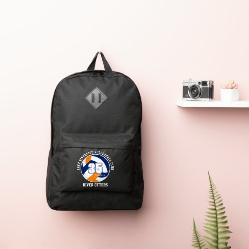 blue orange volleyball team colors kids name port authority backpack