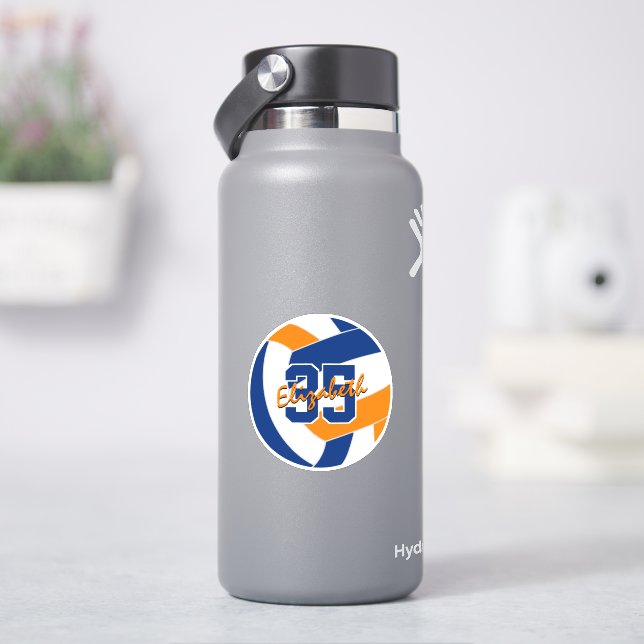 blue orange volleyball team colors  sticker (HydroFlask)