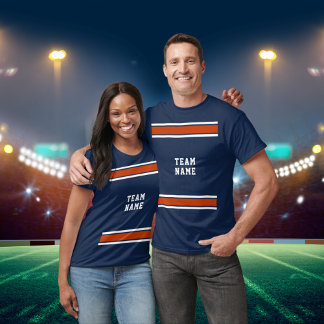 Blue Orange White Sports Jersey Team Name Unisex T-Shirt