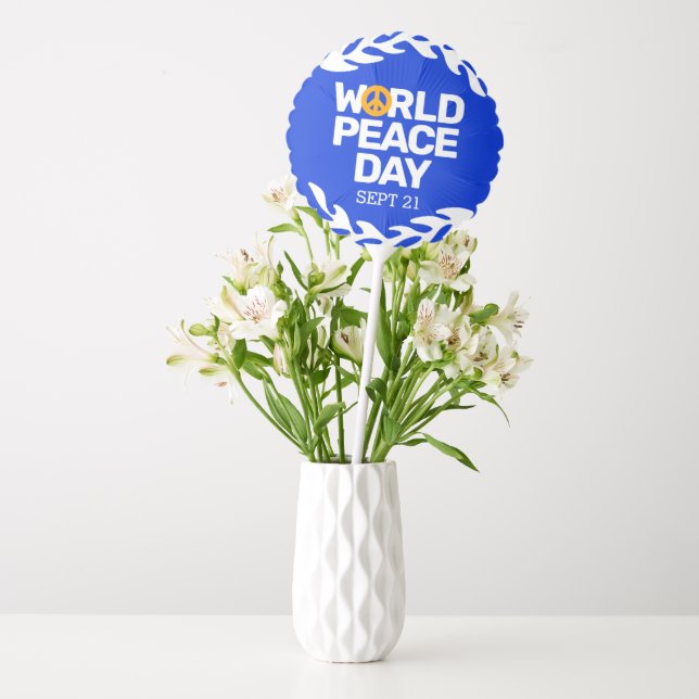 Blue Orange World Peace Day Peace Sign Balloon (Vase)