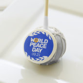 Blue Orange World Peace Day Peace Sign Cake Pops (Front Insitu)