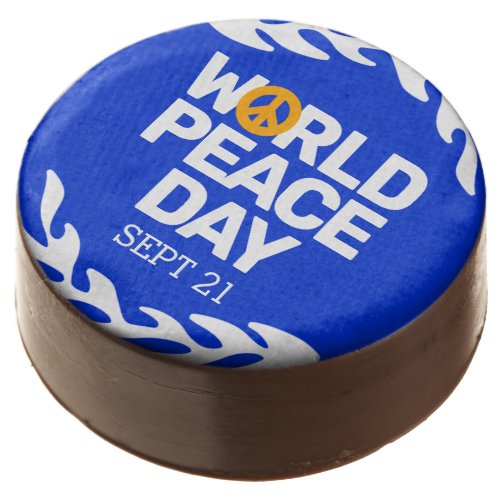 Blue Orange World Peace Day Peace Sign Chocolate Covered Oreo
