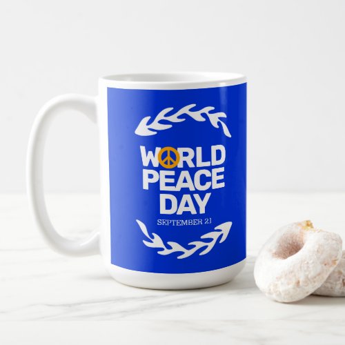 Blue Orange World Peace Day Peace Sign Coffee Mug