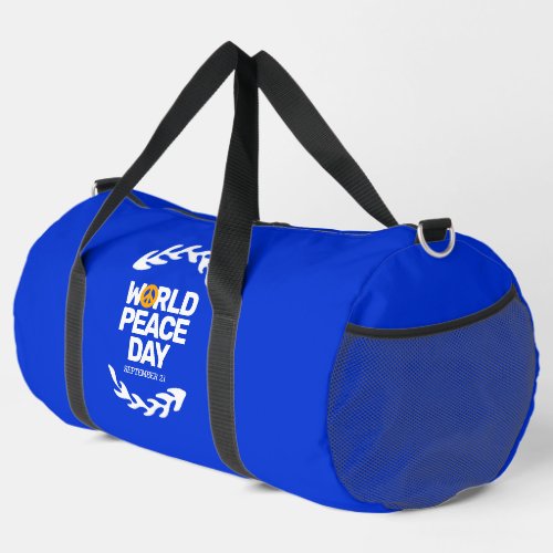 Blue Orange World Peace Day Peace Sign Duffle Bag