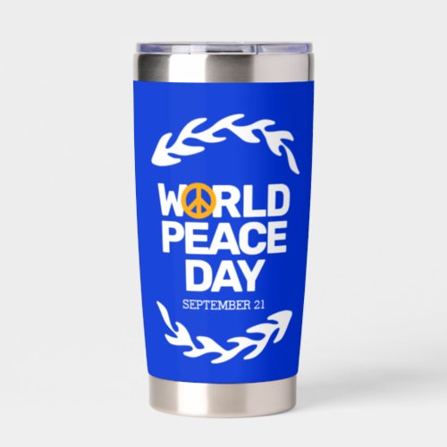 Blue Orange World Peace Day Peace Sign Insulated Tumbler