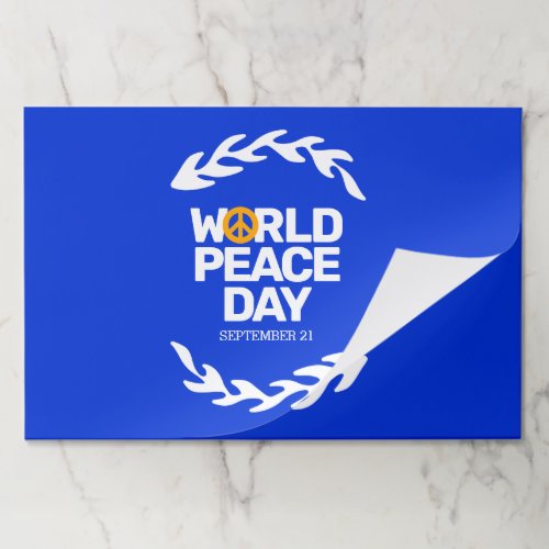 Blue Orange World Peace Day Peace Sign Paper Pad