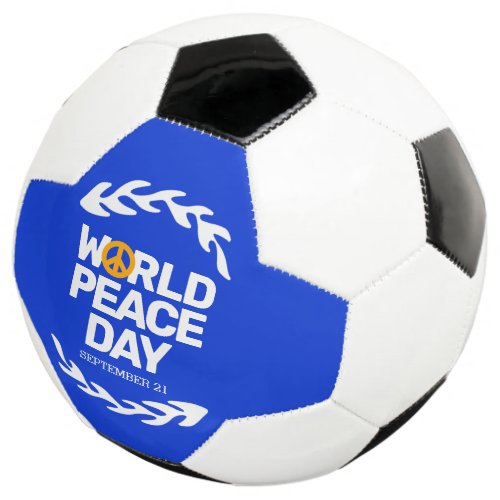 Blue Orange World Peace Day Peace Sign Soccer Ball