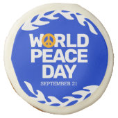 Blue Orange World Peace Day Peace Sign Sugar Cookie (Front)
