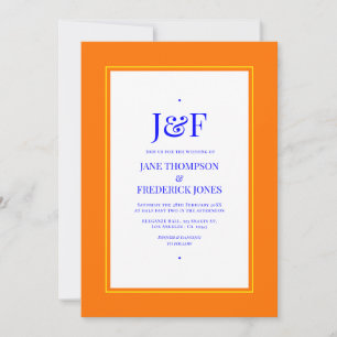 Blue, Orange, Yellow and Red Wedding Invitation