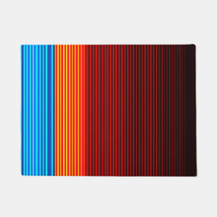 Blue Orange Yellow Red Black Stripes Doormat