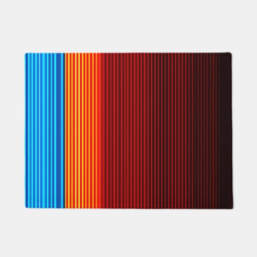 Blue Orange Yellow Red Black Stripes Doormat