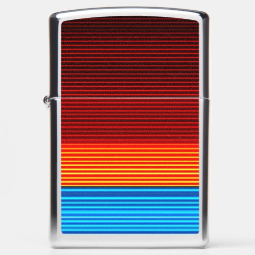 Blue Orange Yellow Red Black Stripes Zippo Lighter