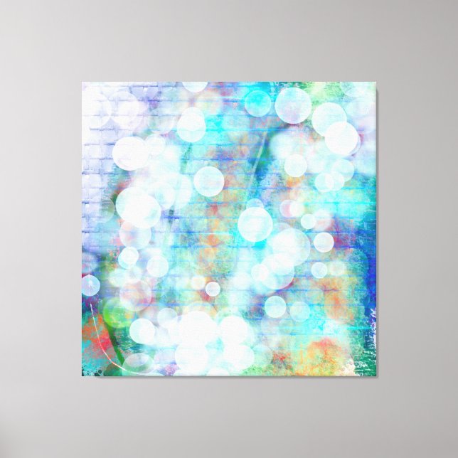 Blue, Orange, Yellow, White Abstract Art   Canvas Print (Front)