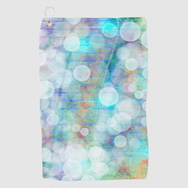Blue, Orange, Yellow, White Abstract Art   Golf Towel (Front)