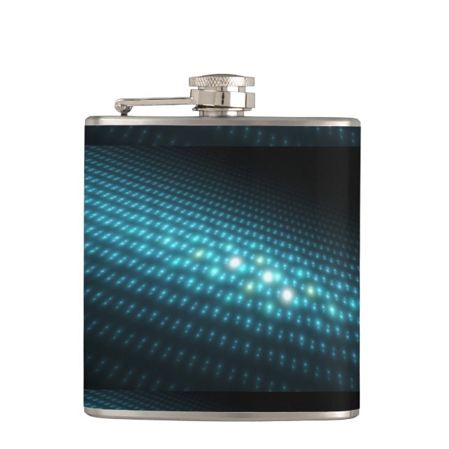 Blue Orbs 3D Hip Flask (Front)