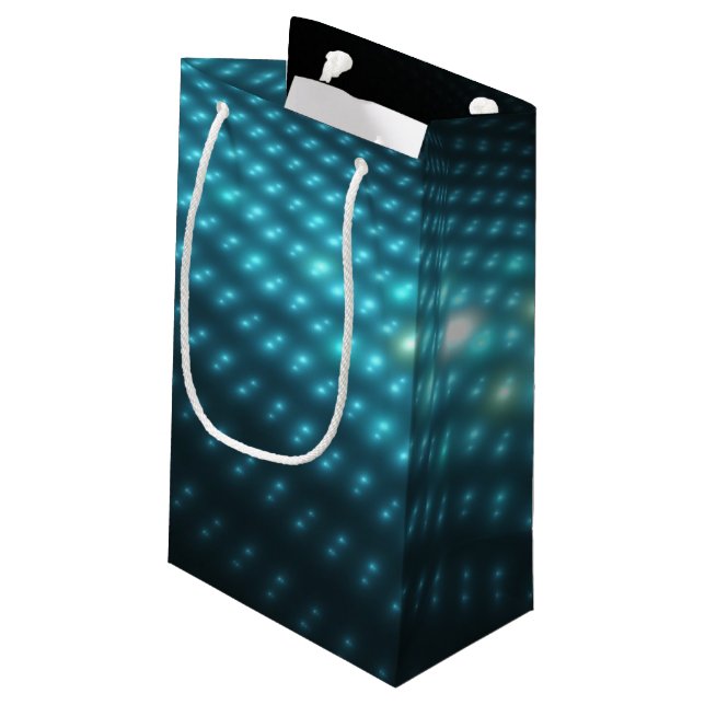 Blue Orbs 3D Small Gift Bag (Back Angled)