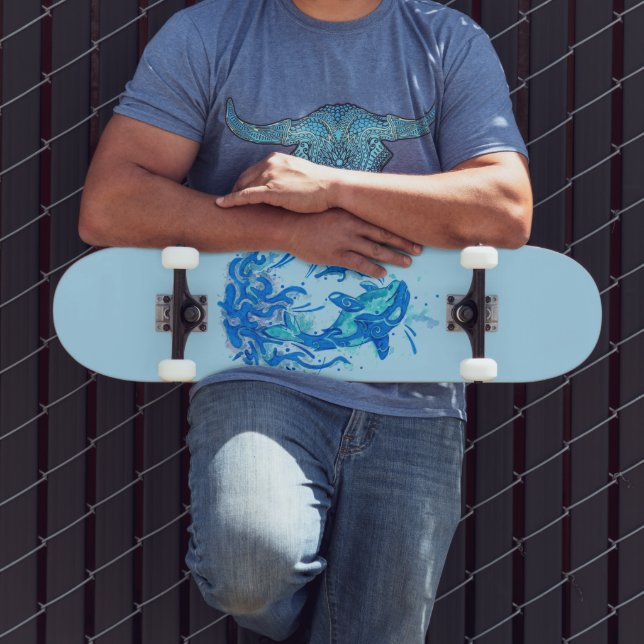 Blue Orca Design Skateboard | Zazzle