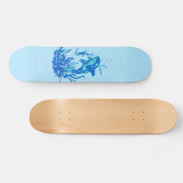 Blue Orca Design Skateboard | Zazzle
