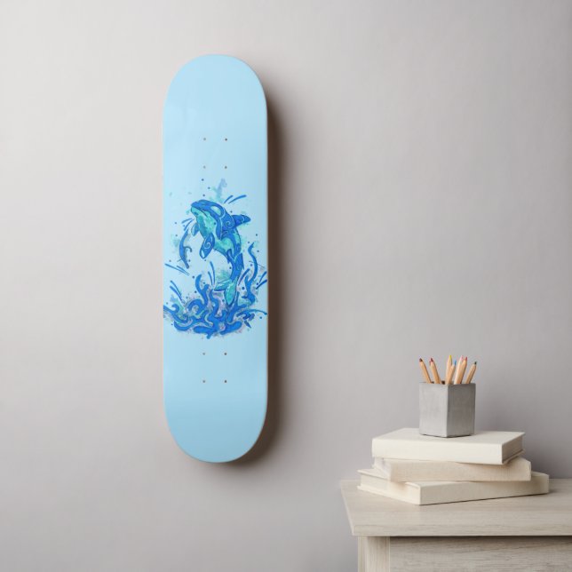 Blue Orca Design Skateboard | Zazzle