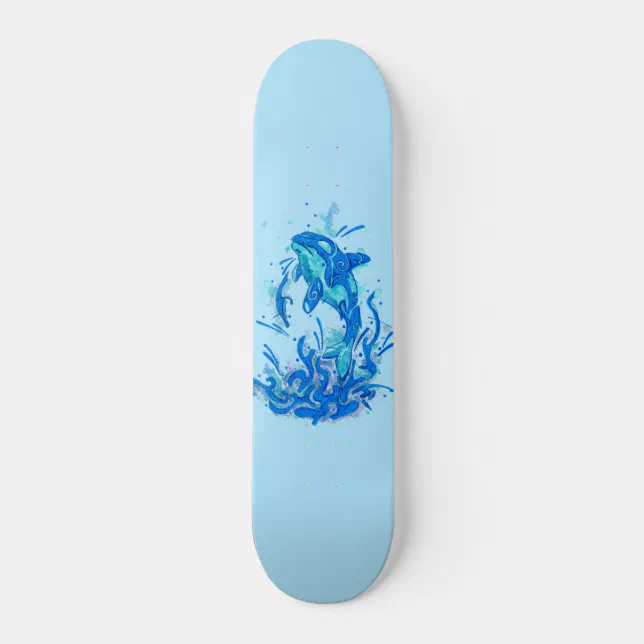 Blue Orca Design Skateboard | Zazzle