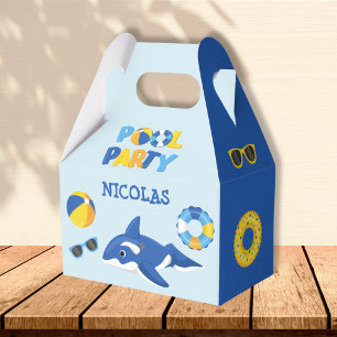 BLUE ORCA FLOAT POOL PARTY FAVOR BOXES