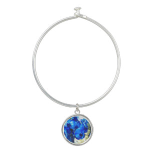 Blue orchid bangle bracelet