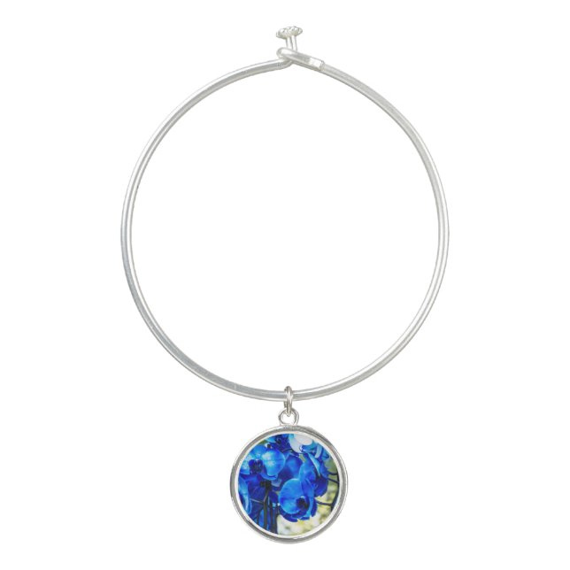 Blue orchid bangle bracelet (Front)