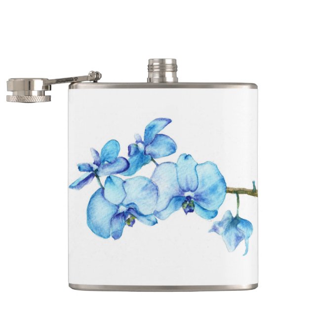 Blue Orchid Botanical Art Flask (Opened)