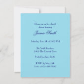 Blue Orchid Bridal Shower Invitation (Back)
