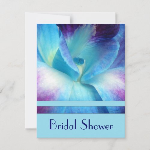 Blue Orchid Bridal Shower Invitation