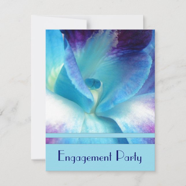 Blue Orchid Engagement Party Invitation (Front)